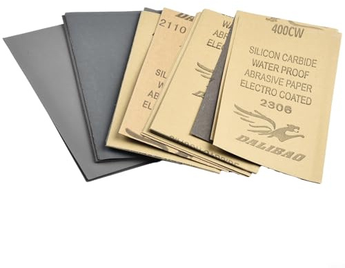 Set med 30 sandpapper, korn 400, 600, 800, 1000, 1200, 1500, 2000, 2500, för pyssel, gör-det-själv-projekt