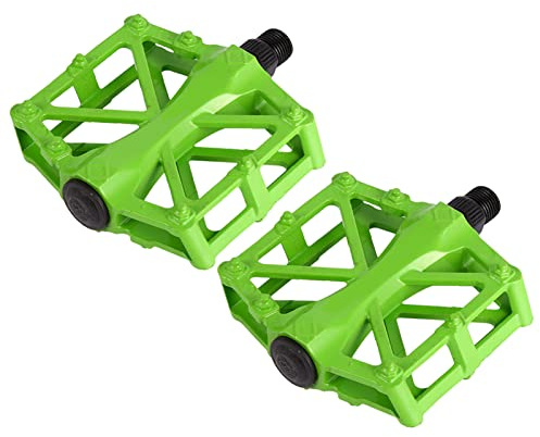 Respicefinem Pedales de Bicicleta Pedales de Plataforma de Aluminio Pedales de rodamientos livianos con diseño Antideslizante para Carreras de Carretera Ciclismo recreativo (Verde)