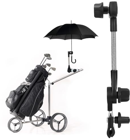 Golf Umbrella Holder for Trolley, Adjustable Golf Cart Connector Clip