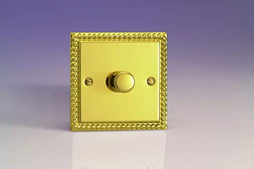 Varilight Georgian Brass, LED Dimmer Switch - V-Pro Series, 1 Gang, 1 or 2 Way, 0-120 Watt (Trailing Edge)