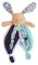 Baby Nat' - Kuscheltier Kaninchen, flach, Hase, Pupi, Marineblau – Bedruckt mit blauen Blumen – originelle Form, leicht zu greifen mit Schleifen & großen Ohren – Geschenkidee zur Geburt Baby Mädchen