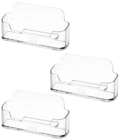Mr. Pen- Acrylic Business Card Holder for Desk, Clear Plastic Business Cards Display Holders Stand, 3 Packs, Fits 40-60 Cards