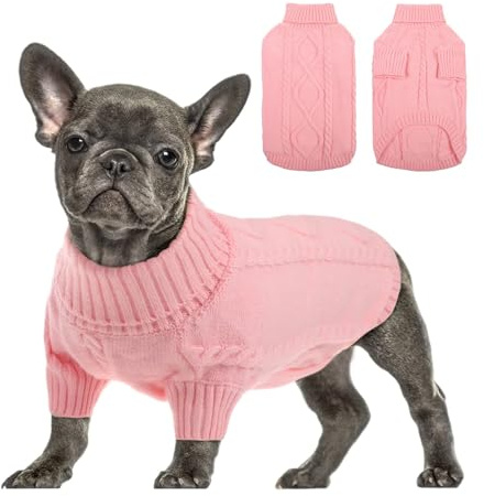 Queenmore Small Dog Sweater for Small Dogs Girl, Winter Dogs/Cats Pullover