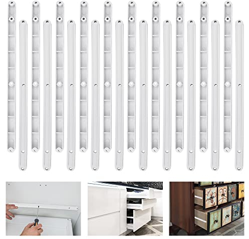 Schienen für Schubladen, OTTYMO 10 Paare Schubladenauszüge Kunststoff Schubkasten Führungsleisten 4 Löcher Schubladenschienen 290mm Schubladenauszüge Weiß Schubladen Auszugsschienen