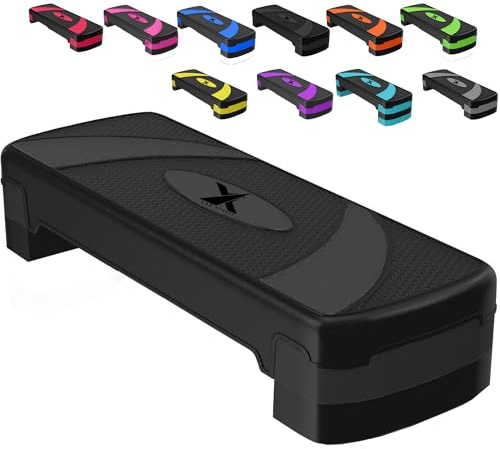 Xn8 Sports Steppers for Exercise Workout Adjustable Height 10cm 15 cm 20cm Sturdy Exercise Step for Gym, Aerobic Steps, Cardio Exercise and Stretching- Exercise Stepper for Home