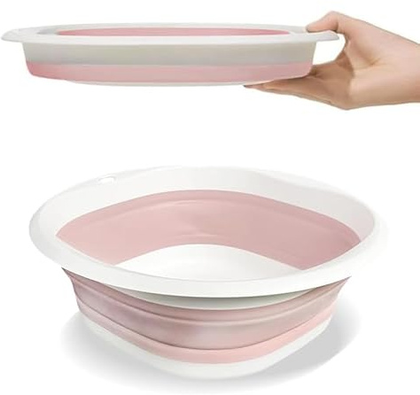 Bacinella pieghevole da 9 litri, bacinella pieghevole per lavare le mani, ciotola in plastica, bacinella retrattile per l'acqua, ciotole portatili per alimenti, ciotole da campeggio, bacinelle