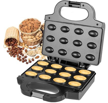 Vbnuyhim Máquina de gofres de nueces, fabricante de moldes de galletas de nueces,Máquina eléctrica de pastel de galletas de nueces - Herramienta de cocina de doble cara para el desayuno, el