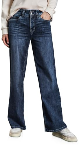 Street One A378797 Jean à Jambes Larges, Bleu Moyen, délavé Doux, 27W / 32L Femmes