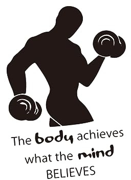 OSALADI Autocollant Mural Fitness en Pvc Noir Réutilisable sans Résidu pour Décoration Chambre et Salle de Sport Motivation Entraînement