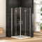Duschkabine 80x90 cm Eckeinstieg Dusche Falttür 180º Duschabtrennung Eckduschkabine Falttür-Duschkabine 6mm Temperiertes-NANO-Glas，Höhe 195cm,OHNE Duschwanne