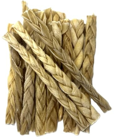 Maltbys' Stores 50 Pack Braided Lamb Skin (50x Pieces) 100% Natural Dog Treat Chews [DCP]