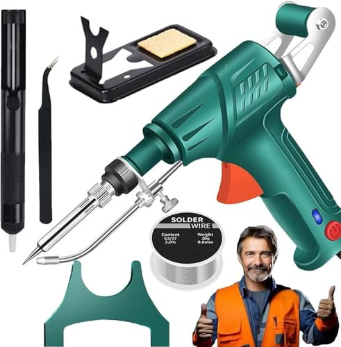 Innenbeheizte Industrielle Laserschweißwerkzeuge, Neu Multifunktions-Lötkolben-Lötpistolen-Set, Schweißpistole für Metall, Automatische Kabelgebundene Lötmaschinen für Kupfer, Aluminium (Grün)