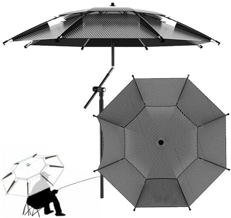 IMUNKT Parasol De Plage 2/2.2/2.4/2.6m Parapluie De Pêche, Coupe-Vent UPF 50, Parasol Extérieur Inclinable, avec Sac De Transport(2.6m(8.5ft))