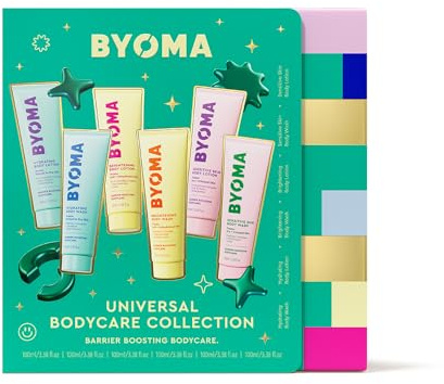 BYOMA Body Care Holiday Gift Set (6-Piece Kit) - Hydrating, Brightening & Sensitive Body Wash & Lotion - Travel Size, Supports Skin Barrier
