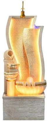 Cascata in piedi Luce di lusso decorazione paesaggio fontana d'acqua che scorre, ingresso d'acqua circolante, fascino prosperità soggiorno ornamenti Feng Shui Fontana da terra