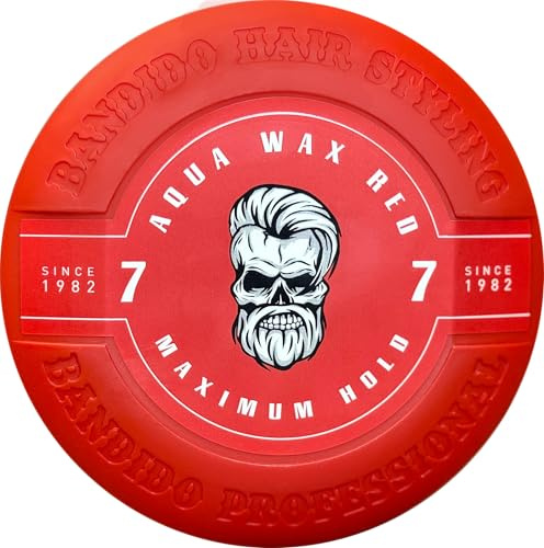 Bandido Aqua Wax Red No.7 450 ml – Cera per capelli da uomo estremamente forte – Aqua Hair Wax con profumo fruttato – Wet Look Styling Cera a base d'acqua – Professionale Barbershop gel per capelli