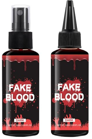 Sangue Finto 50ml – Trucco Realistico per Palco | Halloween Film TV Plasma di Sangue | Effetti Teatrali Costume Cosplay Fotografia Scuola Sicuro Pelle Amichevole