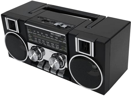 Kelawoly Portable Radio, Bluetooth Speaker with FM AM SW Radio USB TF Card Support Dual 5W Drivers 8H Playtime, with Enhanced FM Reception, for Garden Bathroom (Black)