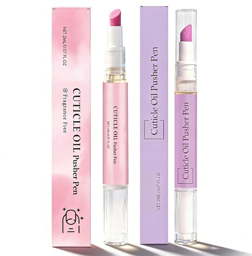 2PCS Penna Spingi Cuticole 2 in 1, Penna 3 in 1 con olio per cuticole, Olio Cuticole Unghie, 3-In-1Nail Care Pen, Nutriente E Lucidante,Cura Delicata,Adatto Per Unghie Secche E Danneggiate