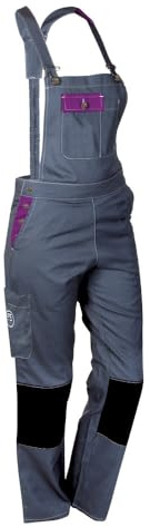 Fashion Sécurité 82660102 Pep's Dungarees, Grey / Purple, Size S - 36/38