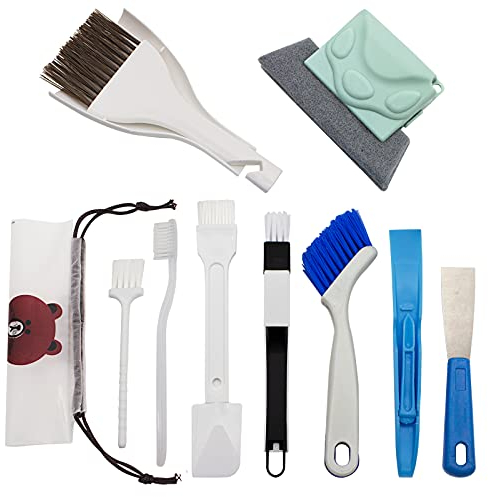 Blue Top Household Cleaning Brushes 10-Piece Set Window Crevice Cleaning Tool for Narrow Gap,Magic Window Sill Cleaning Tool for Slide Door