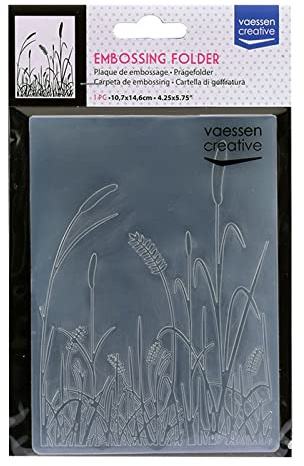 Vaessen creative Präglingsplatta, gräs, 6 x 10,8 x 0,5 cm, 1 st, födelsedag, födelse, julkort och kreativ fritid i papper, transparent, 14,6 x 10,8 x 0,5