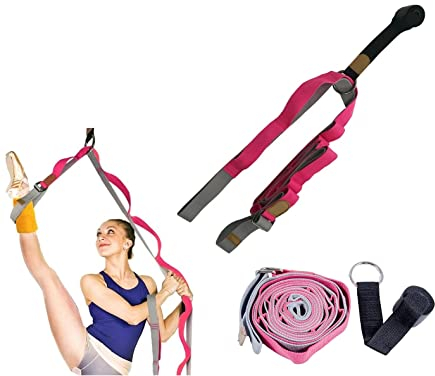 MuscleForge® Yogagurt für Dehnung, Beinstrecker Joga Gurt mit Schlaufen und Türhaken, Yoga gurt für Beinstrecktraining, Ballett und Kampfsport