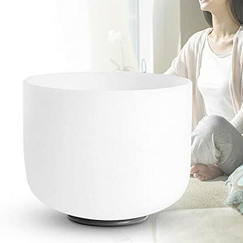 Kristall Klangschale, 8 Zoll F Note Herzchakra Mattquarz Singen Schalen für Klangheilung Yoga Meditation