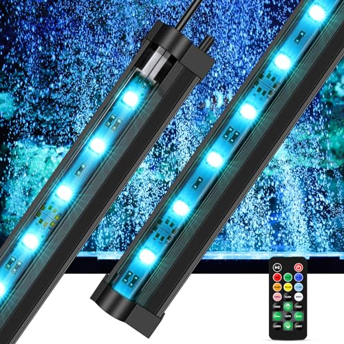 Fishkeeper Acuario LED Iluminación Acuario Air Bubble Light Barandilla de burbujas de aire multicolor burbuja luz ambiental para acuario 4W