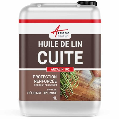 Huile de lin, cuite, bouillie, séchage rapide - 1 L - ARCANE INDUSTRIES