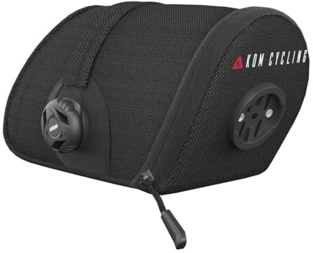 KOM Cycling Petit sac de selle de vélo, pour transporter plusieurs outils, tubes, démonte-pneus, en toute sécurité, support radar et poche intérieure pour Apple AirTag, capacité 0,4 L