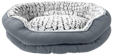 Crystals Pet Dog Bed, Fluffy Calming Cat Bed, Machine Washable, Soft Plush Anti-Anxiety, Small, Medium, Large Sizes (Medium)