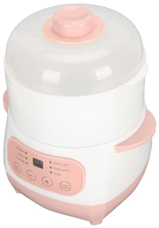 Elektrischer Schmortopf, 1 L, 200 W, Multifunktionaler Slow Cooker, 24 Stunden Intelligente Terminplanung, Keramiktopf mit Dampfschale für Wohnheim, Büro, Reisen, Verhindert