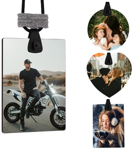 Duftbaum Auto Personalisiert,OXYEFEI Autospiegel Anhänger,Verbessertes Modell,Beidseitig mit Deinem Foto, Faserbaumwolle Wiederverwendung,Langanhaltender Duft, Autogeschenke für Ihre Ehemann(Rechteck)