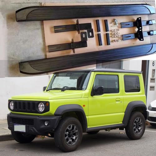 MadongJ Auto Gradini Laterali per Suzuki Jimny 2018-2024, Pedane Laterale Sottoporta Minigonne Laterali Pedane Laterali Sottoporta Alettoni