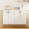 Küchenschrank, Küchenbuffet, Buffetschrank，Schrank mit großer Stauraum und 4 Türen, 6 verstellbare Einlegeböden, Metallbeine, für Wohnzimmer, Esszimmer, Eingang, Küche, Flur, Weiß, 41Tx120 Bx 95 H cm