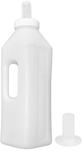 ibasenice Juego de 4 biberones de oveja de 3 L con tetina de silicona para corderos huérfanos, incluye 1 biberón, 1 tapa y 2 tetinas, ideal para alimentación de leche para granja y hogar
