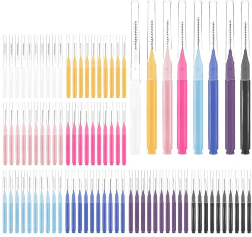 Saituo Home 80 Pezzi Pennello Sopracciglia, 8 Colori Scovolini Mascara, Mini Multifunzionale Scovolino Ciglia Pennelli per Pettinino Ciglia, Applicatore Mascara per Trucco, Strumenti per Il Make Up