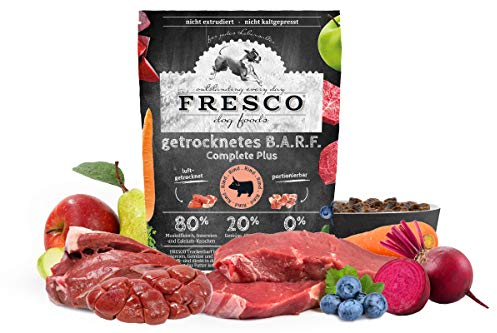 FRESCO Dog Complete Plus Trockenbarf Rind 2,5kg | natürliches Trockenfutter für Hunde aus frischem Fleisch, Obst und Gemüse | 100% frische Zutaten | ohne künstliche Zusätze
