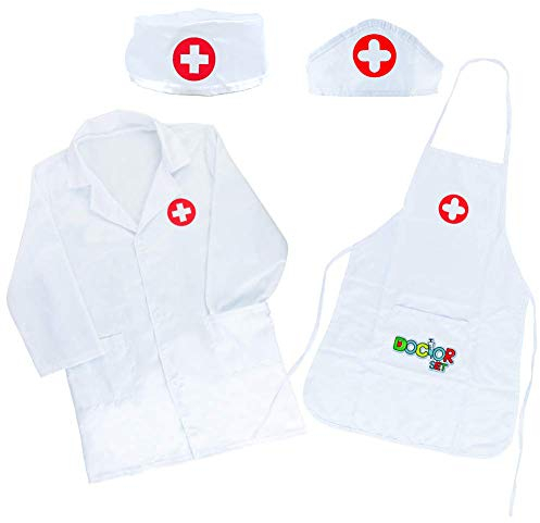 Arztkittel Kinder Arzt Kostüm Arztkoffer Kinder Spielzeug ab 3 Jahre Krankenschwester Kostüm Role Play Verkleidung Jungen Mädchen Geschenke 3 Jahre Doktorspiele Kinderspielzeug ab 3 4 5 Jahre