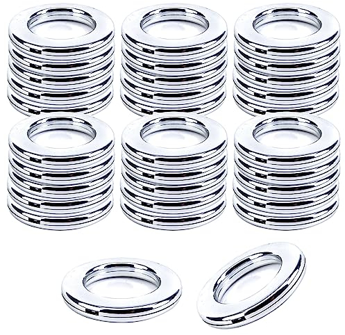 HO2NLE 32PCS Anelli per Tende in Plastica (Antirumore) Anello Occhiello Tende Argento Occhielli per Tende 40 mm Anelli per Tende da Doccia per Cucire Tenda