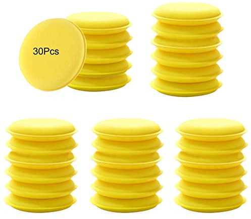 LJHJIJ88, 30 Pezzi Auto Spugna per Lucidare Pad per Lucidatura a Mano Tampone Schiuma di Spugna per Lucidatura Auto Tamponi per Lucidatura per Auto Cucina