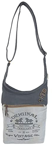 Sunsa Damen Umhängetasche. Hobo Tasche aus Canvas/Leinwand & Leder. Vintage Retro Stil Crossbody Bag mit viel Reißverschluss Fächern