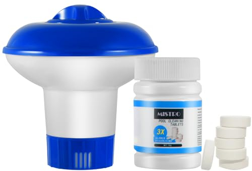 Chlorine Tablets for Swimming Pool: 50g Chlorine Tablets for Hot Tub with Floating Chlorine Tablets Dispenser, Pool Clean Tables for Swimming Pool Paddling Pool Spa Bathtubs