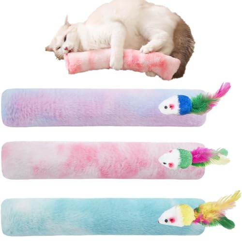 3 juguetes para gatos + 3 ratones de juguete para gatos, hierba gatera, hierba gatera, juguete para gatos con hierba gatera, juguete para gatos para diversión interactiva en interiores