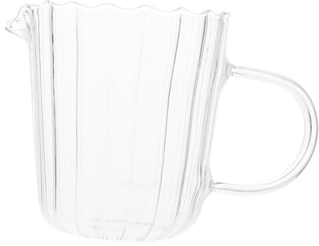 CHICAMPERA Pot De Lait En Verre Compact 150 Ml Récipient à Lait Transparent Bec Verseur Anti-goutte Usage Maison Et Préparation De Latte-art Pratique Et Facile à Nettoyer
