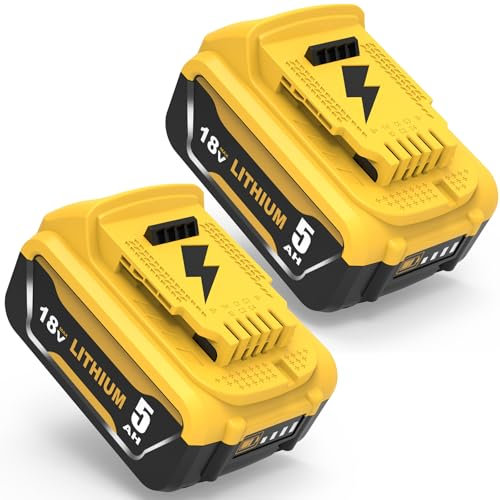 2Stück 5000mAh Ersatz für Dewalt Akku 18V für Dewalt Akku DCB184 DCB180 DCB181 DCB182 DCB200 DCB201 DCB204 mit LED-Anzeige