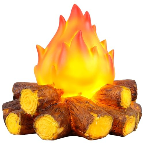 BAODBF Fuego artificial, luz nocturna artificial 3D, efecto llama, funciona con pilas, para exteriores, camping, Halloween, Navidad