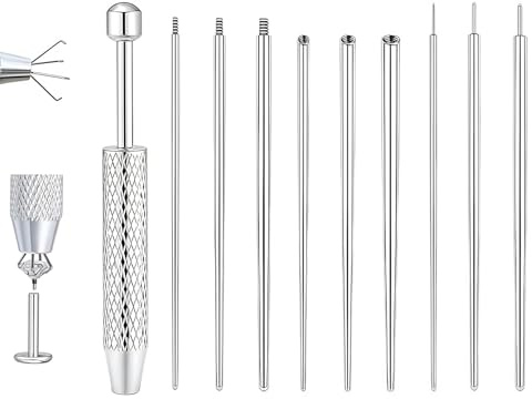 AstraGlam Set da 10 pinze per piercing, 12G 14G 16G 18G 20G per inserzione taper, apriball sfere per piercing, strumenti per aprire e cambiare accessori piercing orecchio e naso