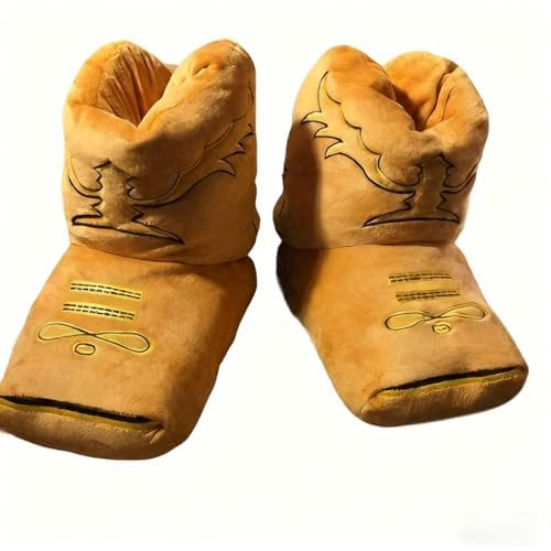 The House Slipper Boots Bottes de cowboy – Chaussons de cowboy pour adultes, pantoufles de style occidental en peluche, bottes pelucheuses d'intérieur confortables, cadeaux occidentaux